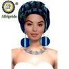 African Turbans African Headwraps for Woman African Headscarf Nigerian Headtie with Matching Earring Dashiki Ankara Wax S20H004