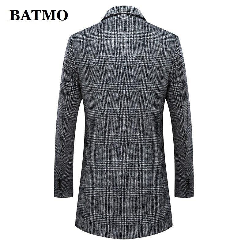 Batmo 2020 new arrival winter wool thicked plaid casual trench coat men,men's winter warm coat,winter jackets men 898 - Surprise store