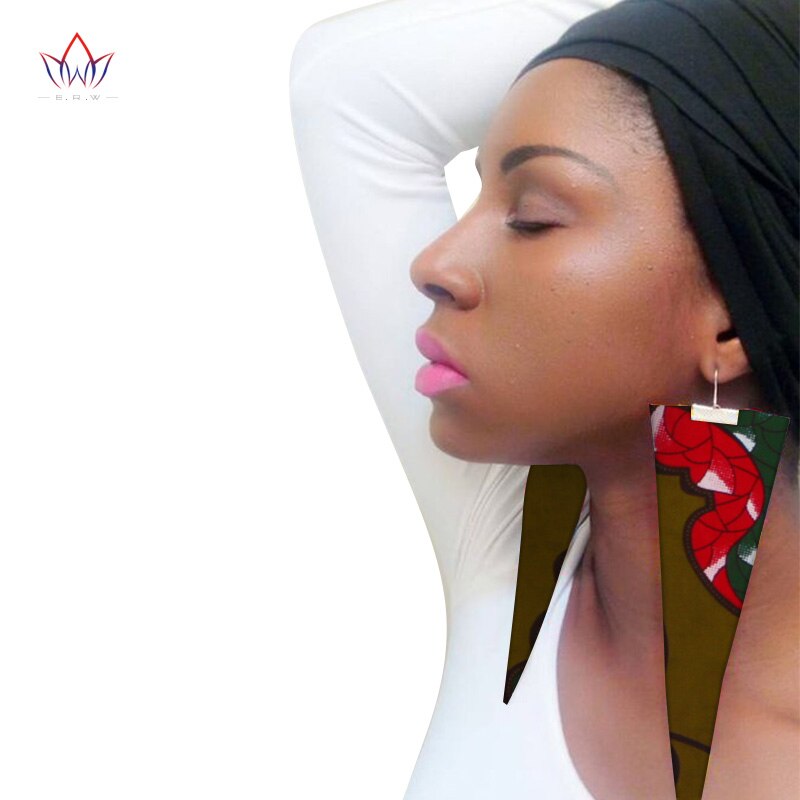 Trendy African Fabric Earrings Handmade Earrings For Women Party Gift African Print Ankara Big Oversized Drop Earrings WYB279