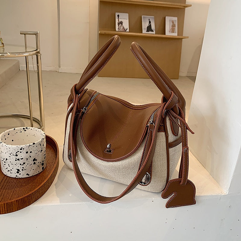 New Women Box Tote Bag Fashion Boston Handbag Shoulder Bags Ladies Shopping Bag