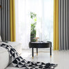 Tiyana Grey Yellow Stitched Blackout Curtains for Living Room Thermal Insulated Bedroom Window Curtain Blinds White Voile JK048Y