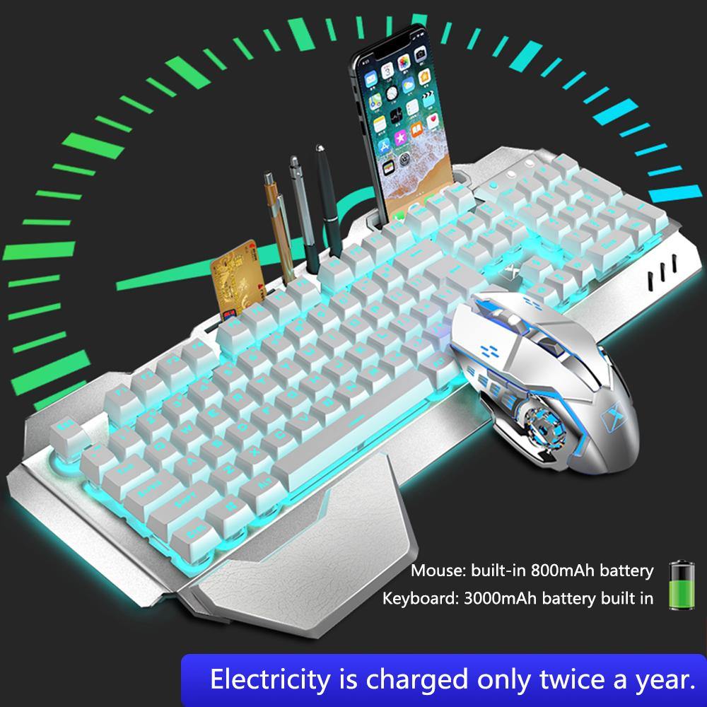 K680 Gaming Wireless Keyboard and Mouse kit Rechargeable Metal Panel RGB Backlit Waterproof Keyboard Mouse Set - Surprise store