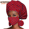 African Headwrap Earrings Hair Accessories Scarf Bonnet Ankara Wax Fabric Head Turban African Headscarf Mask Match Print A20H004
