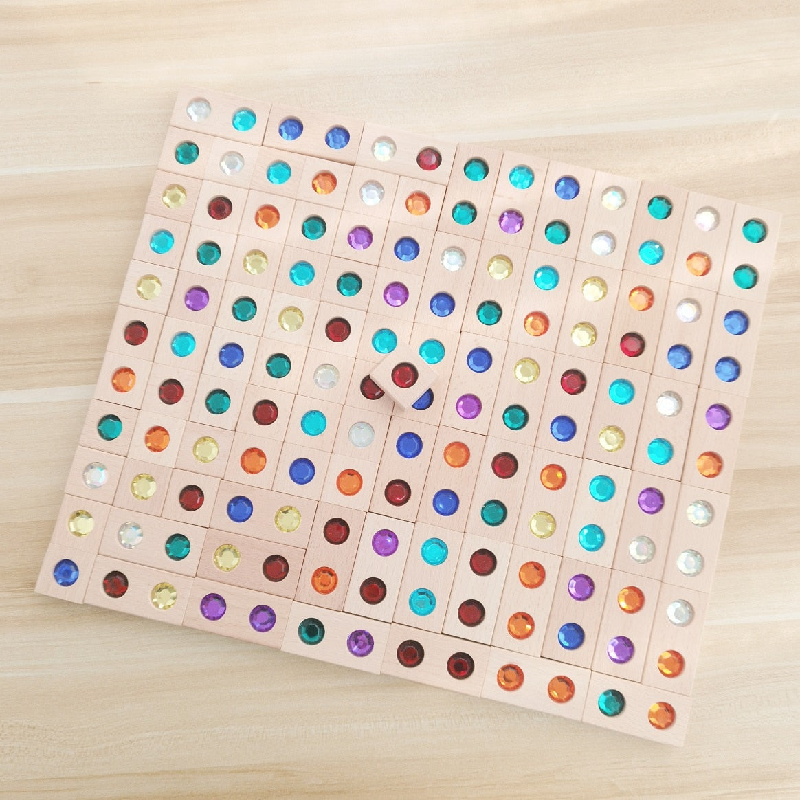 Wooden Toy Gems Blocks Rainbow Stacking Jenga Blocks Toys Natural Wood Blocks Kids Blocks Educational Houten Speelgoed
