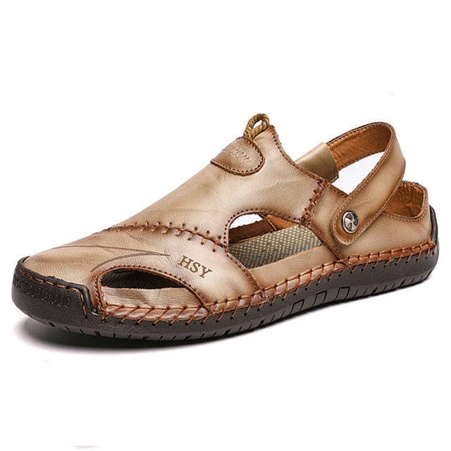 Summer Sandals Men Leather Classic Roman Sandals 2020 Slipper Outdoor Sneaker Beach Rubber Flip Flops Men Water Trekking Sandals