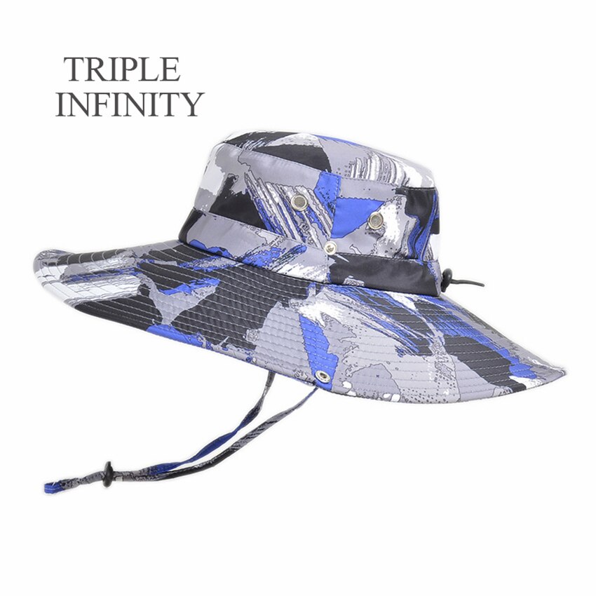 New Fashion Sun Hat Male Sunshade Summer Outdoor Fishing Sun-proof Breathable Foldable Big Wide Brim Men's Panama Hat Bucket Hat