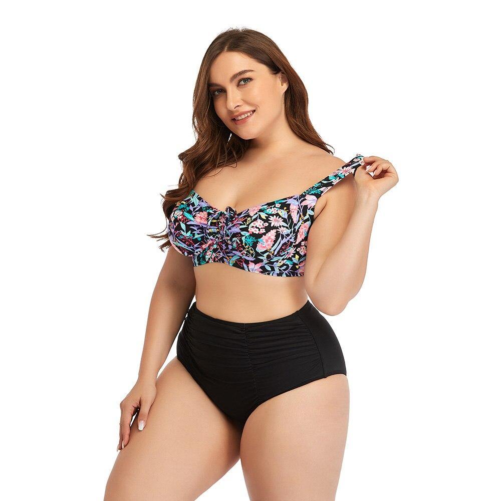 Large Size Bikini Set Push Up Separate Swimsuit High Waisted Swimwear Women 2021 New Bathing Suit Beachwear With Cups Sexy - Surprise store