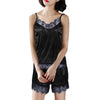 Women Sexy Pajamas Set Sexy Lace Spaghetti Strap Lingerie Sleepwear Suit Casual V-Neck Female 2 Piece Nightwear Shorts Set