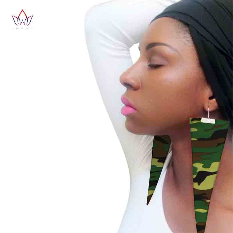 Trendy African Fabric Earrings Handmade Earrings For Women Party Gift African Print Ankara Big Oversized Drop Earrings WYB279