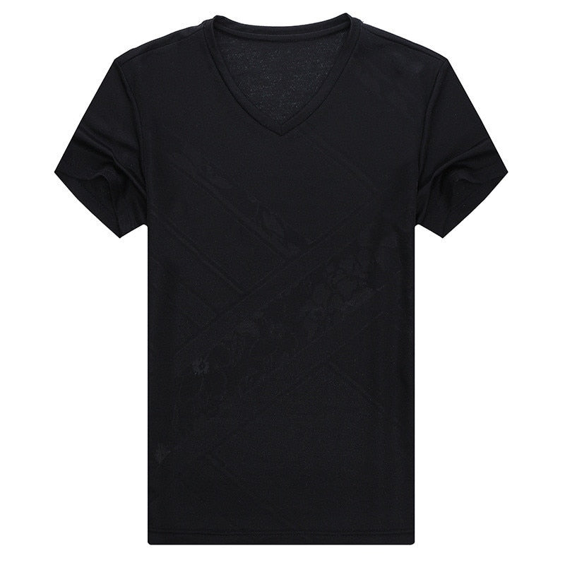 Ymwmhu 100% Cotton T-shirts Men Short Sleeve V-neck Summer Tops Casual Slim Fit Men T Shirt Fashion Tee Shirt Homme Clothes