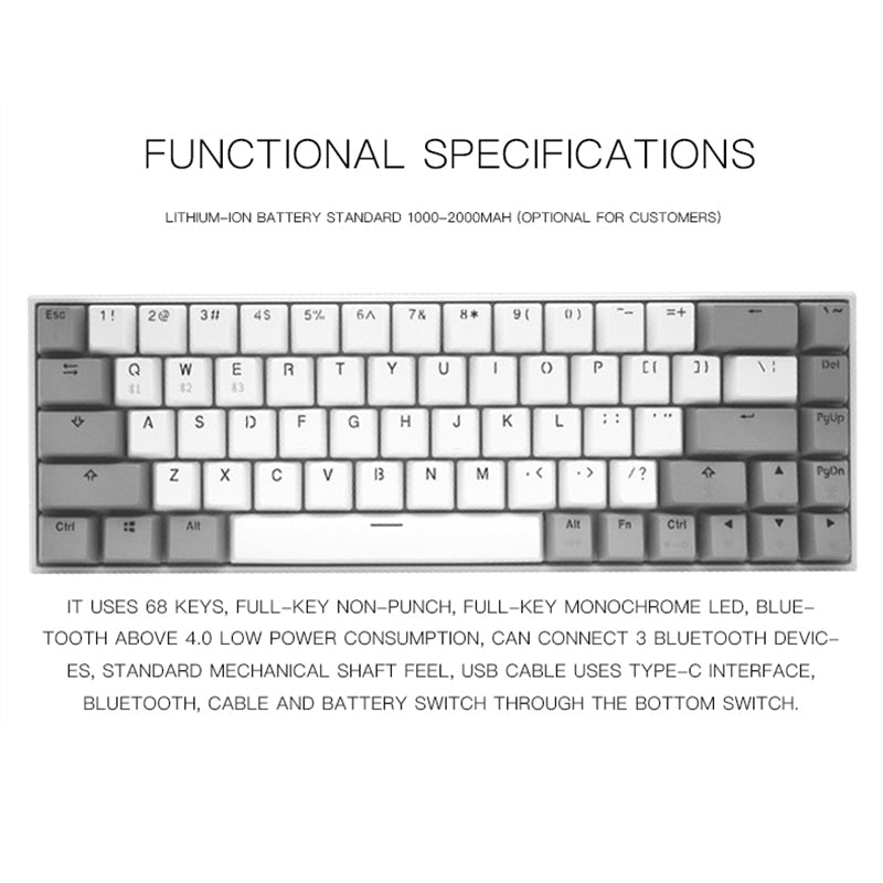FL ESPORTS 68 Keys Hot Swap Socket Gaming Mechanical Keyboard Kailh box switch inside for PC Laptop Office Work