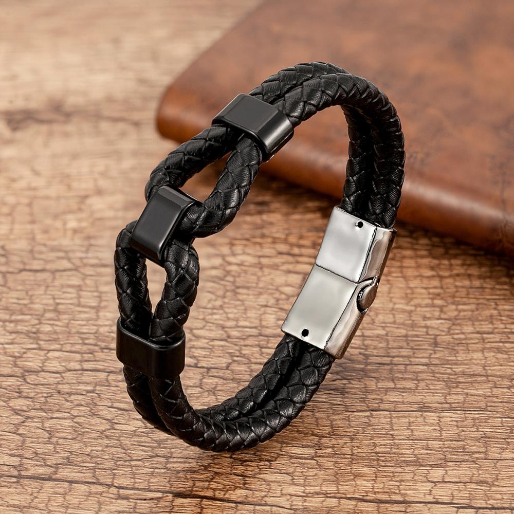 24 Style Classic Men Leather Bracelet Simple Metal Magnetic Button Hand-woven Rope Unisex Women Bangles 2020 Jewelry Accessories