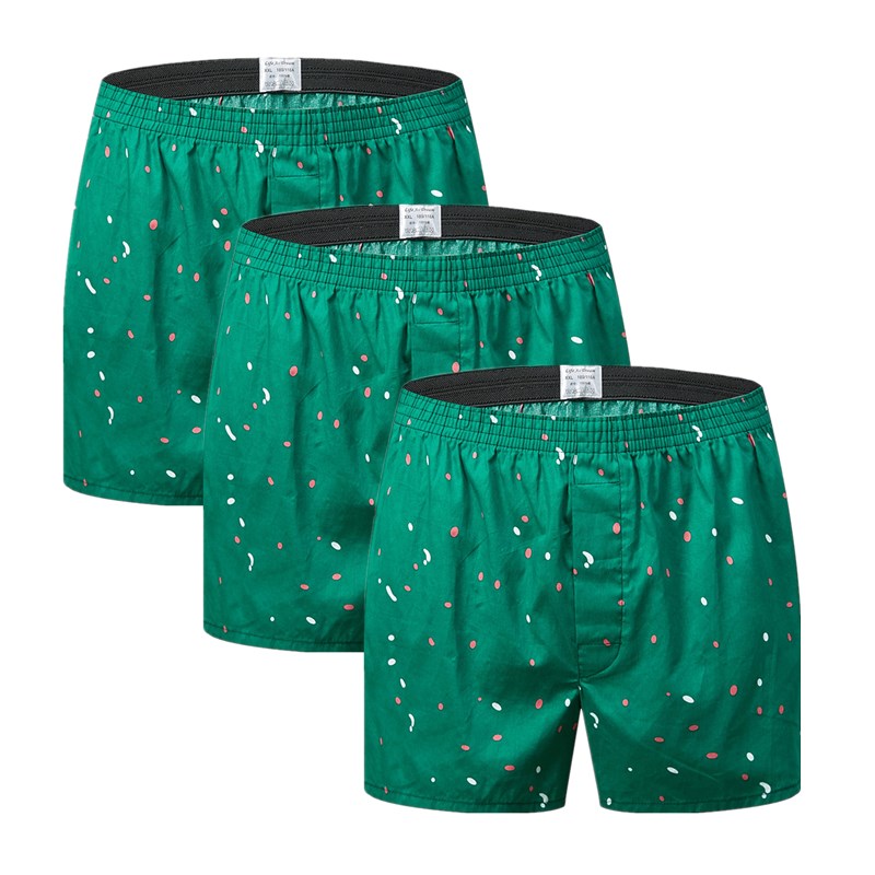 3pack Classic prited Boxers Cotton Mens Underwear Trunks Woven Homme Arrow Panties Boxer with Elastic Waistband Shorts Loose men