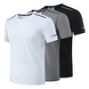 New Polyester Men's Fitness Gym Clothing Breathable Training Short Sleeve Running T-Shirt Casual Bodybuilding Compression Shirt