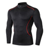 Sport High collar Compression Shirts Men Bodybuilding Sportswear T-shirtLong Sleeve Top Gyms T Shirt Men Fitness Tight Rash gard - Surprise store