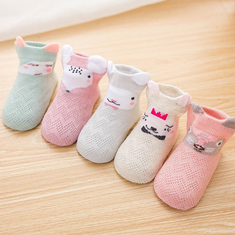 5 Pairs/lot 2021 Summer Boys Girls Kids Socks Mesh Socks 0-3T Children Kids Thin Short Socks Cotton Comfort Socks Kids Socks