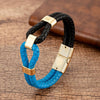 24 Style Classic Men Leather Bracelet Simple Metal Magnetic Button Hand-woven Rope Unisex Women Bangles 2020 Jewelry Accessories