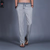 Golf Straight Pants Natural Linen Comfortable Breathable Men Summer Leisure Thin Flax Hemp Trousers Male Slim Lace-up City walk - Surprise store