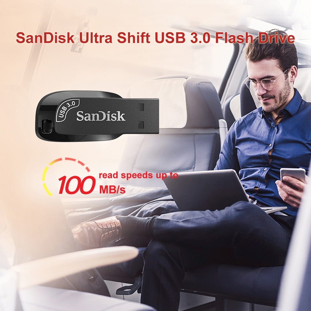 00% Original SanDisk USB 3.0 USB Flash Drive CZ410 32GB 64GB 128GB 256GB Pen Drive Memory Stick Black U Disk Mini Pendrive