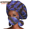 African Headwrap Earrings Hair Accessories Scarf Bonnet Ankara Wax Fabric Head Turban African Headscarf Mask Match Print A20H004