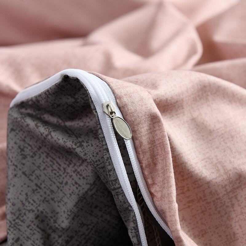 2021 New AB side bedding solid simple bedding set Modern duvet cover set king queen full twin bed linen brief bed flat sheet set