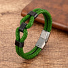 24 Style Classic Men Leather Bracelet Simple Metal Magnetic Button Hand-woven Rope Unisex Women Bangles 2020 Jewelry Accessories