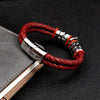 Pop Bohemian Style 316 Stainless Steel Men's Bracelet Ghost Head Accessories Woven Wine Leather Woman Bracelet 7 Day Delivery