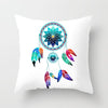 Flower Leaves Pattern Throw Pillow Case Teal Blue Cushion Covers for Home Sofa Chair Decorative Pillowcases