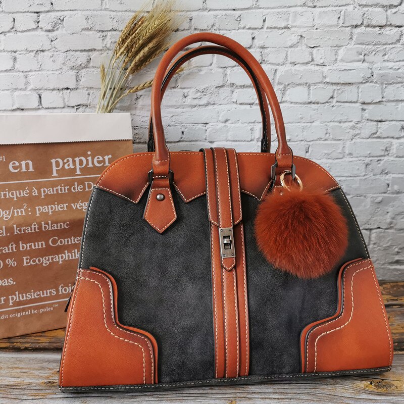 IMYOK New Designer Casual Women Tote Vintage Hand Bags Soft Leather Laides Shoulder Bag High Quality Sac a Main Femme