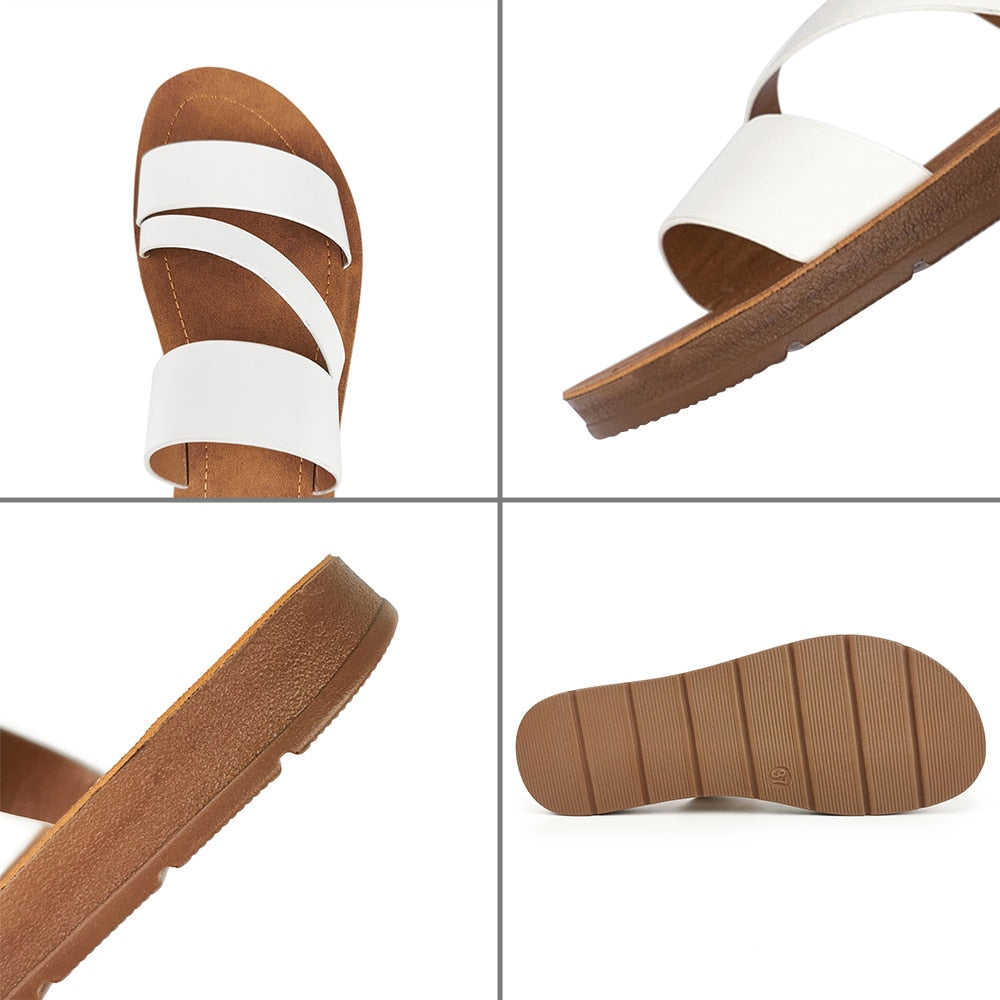 U-DOUBLE Summer Women Casual Shoes Slippers Rome Retro Thick Bottom Open Toe Sandals Beach Slip On Slides Brand Design Sandals