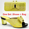 New Arrival Italian Shoes with Matching Bags for Wedding Italy Nigerian Women Wedding Shoe and Bag Set Decorated with Rhinestone