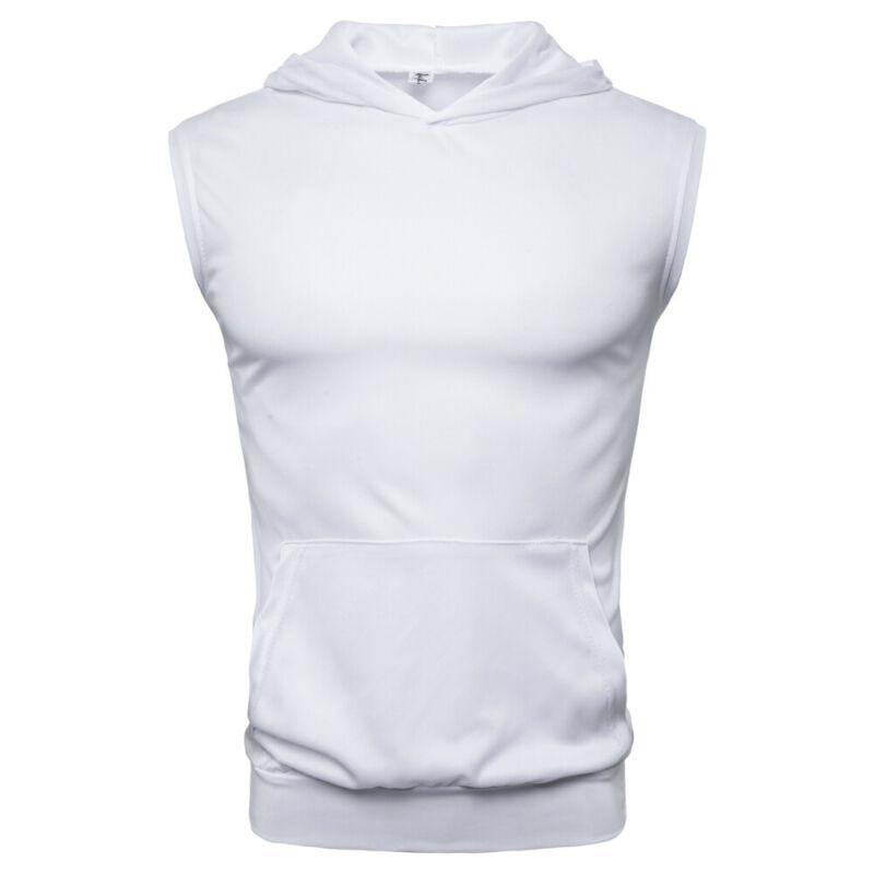 Men Muscle Hoodie Sleeveless Tank Tops Bodybuilding Workout Fitness Shirts Vest Tops Men's Clothing - Surprise store