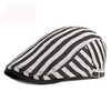 HT3027 Beret Men Women Striped Beret Hat Spring Summer Ivy Newsboy Flat Cap Retro Artist Painter Hat Adjustable Gastby Beret Cap
