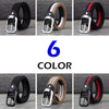 MEDYLA Canvas Belt Men's Pin Buckle Woven Elastic Belt Youth Pants With Personality Belt Black Buckle Breathable Belt MD823