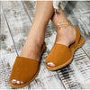 MCCKLE Summer Sandals Women Flats Female Casual Peep Toe Shoes PU Slip on Leisure Solid Sewing Footwear Two-piece Plus Size