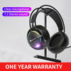 Gaming Headsets Gamer Headphones Surround Sound Stereo Wired Earphones USB Microphone Colourful Light PC Laptop Game Headset