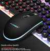 FV-Q90 Wired USB Interface 104-key Punk Keycap Floating Button Backlit Desktop Computer Office Business Game Keyboard and Mouse