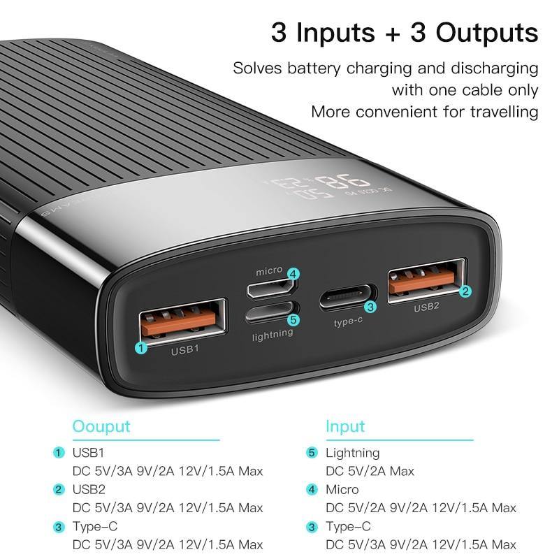 KUULAA power bank 20000mah Quick Charge 3.0 portable charger PD fast charging powerbank for redmi note 9 poco x3 iphone 11 X XR - Surprise store