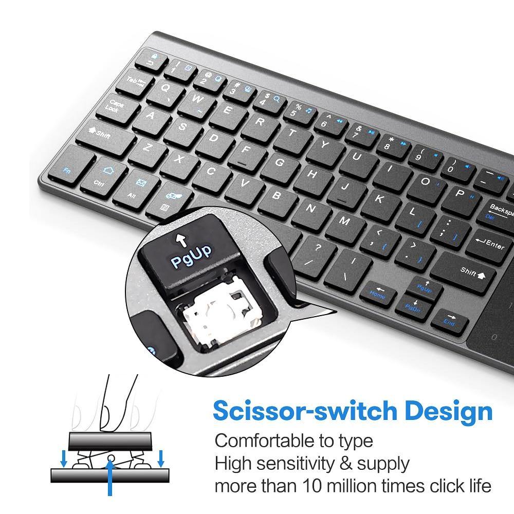 AVATTO Thin 2.4GHz USB Wireless Mini Keyboard with Number Touchpad Numeric Keypad for Android windows Tablet, Desktop, Laptop,PC - Surprise store