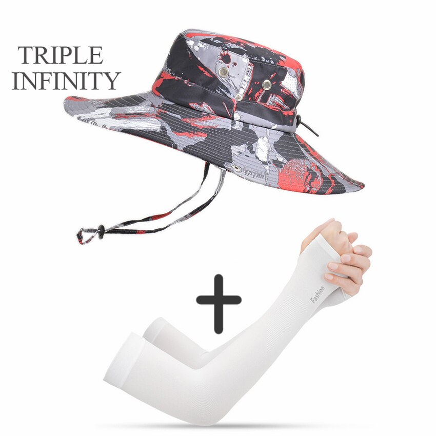 New Fashion Sun Hat Male Sunshade Summer Outdoor Fishing Sun-proof Breathable Foldable Big Wide Brim Men's Panama Hat Bucket Hat
