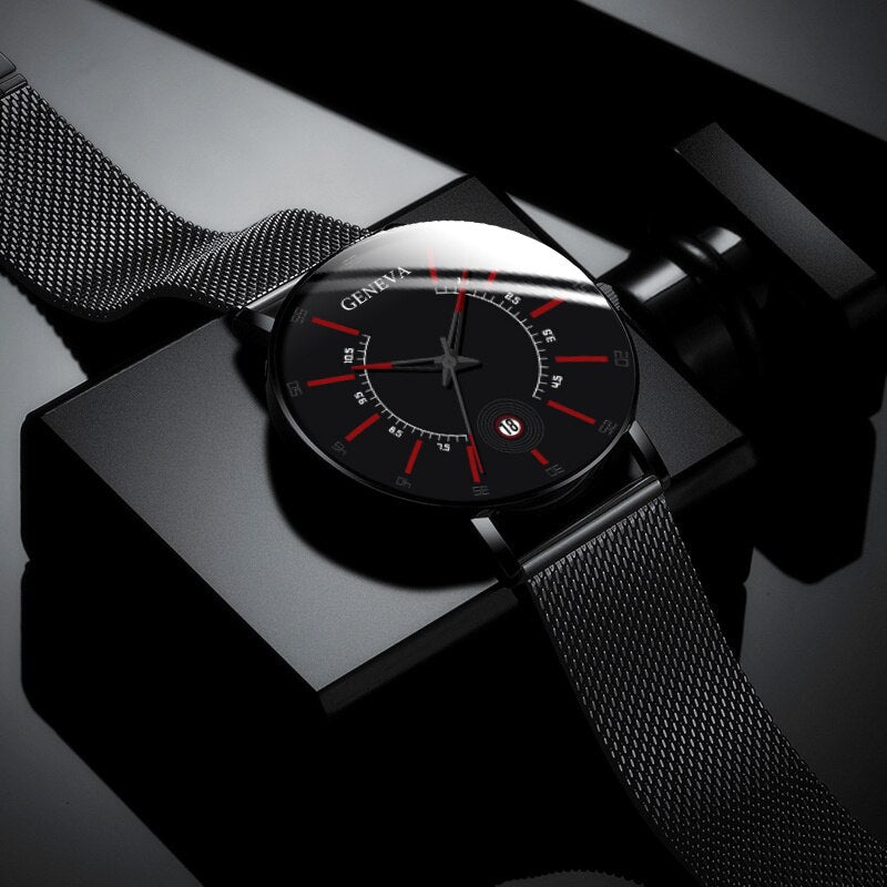 Men Watches 2021 Luxury Fashion Mens Business Watch Ultra Thin Thin Stainless Steel Mesh Belt Quartz Wrist Watch reloj hombre