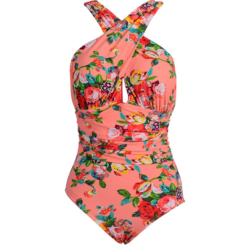 Swimsuit ladies large size one-piece sexy push high bra beach swimsuit Brazil print swimming bikini set Tankini swimsuit Brazili