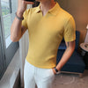 2022 Men High Quality Knitting POLO Shirts/Male Slim Fit Leisure V-Neck Short Sleeves Polo Shirts Men's elastic POLO Shirts 3XL