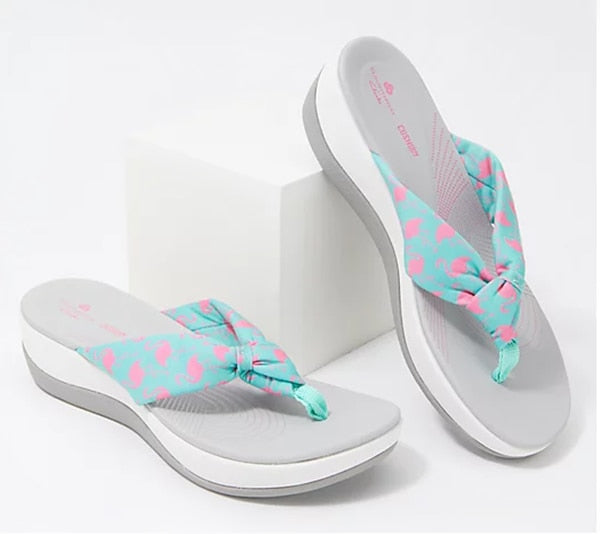2022 Fashion Women Slippers Elegant Printed Solid Color Ladies Wedge Sandals New Casual Outdoor Beach Slippers Female Flip Flop