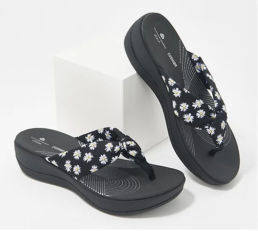 2022 Fashion Women Slippers Elegant Printed Solid Color Ladies Wedge Sandals New Casual Outdoor Beach Slippers Female Flip Flop