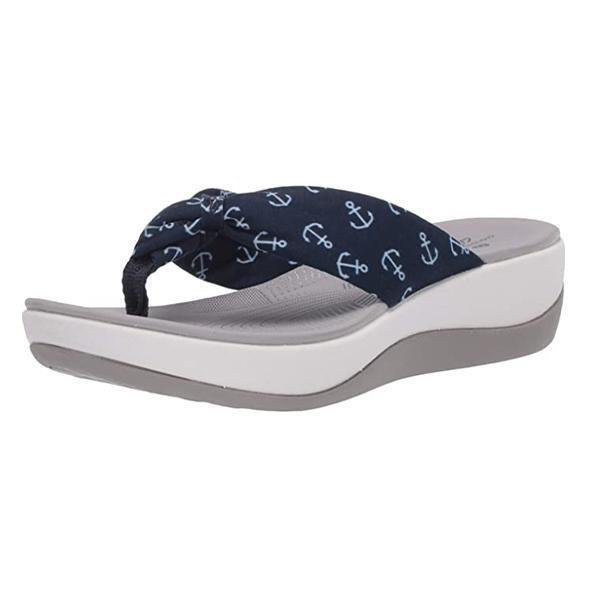 2022 Fashion Women Slippers Elegant Printed Solid Color Ladies Wedge Sandals New Casual Outdoor Beach Slippers Female Flip Flop