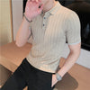 2022 Men High Quality Knitting POLO Shirts/Male Slim Fit Leisure V-Neck Short Sleeves Polo Shirts Men's elastic POLO Shirts 3XL