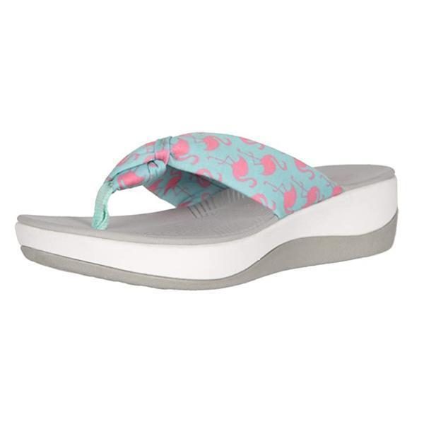2022 Fashion Women Slippers Elegant Printed Solid Color Ladies Wedge Sandals New Casual Outdoor Beach Slippers Female Flip Flop