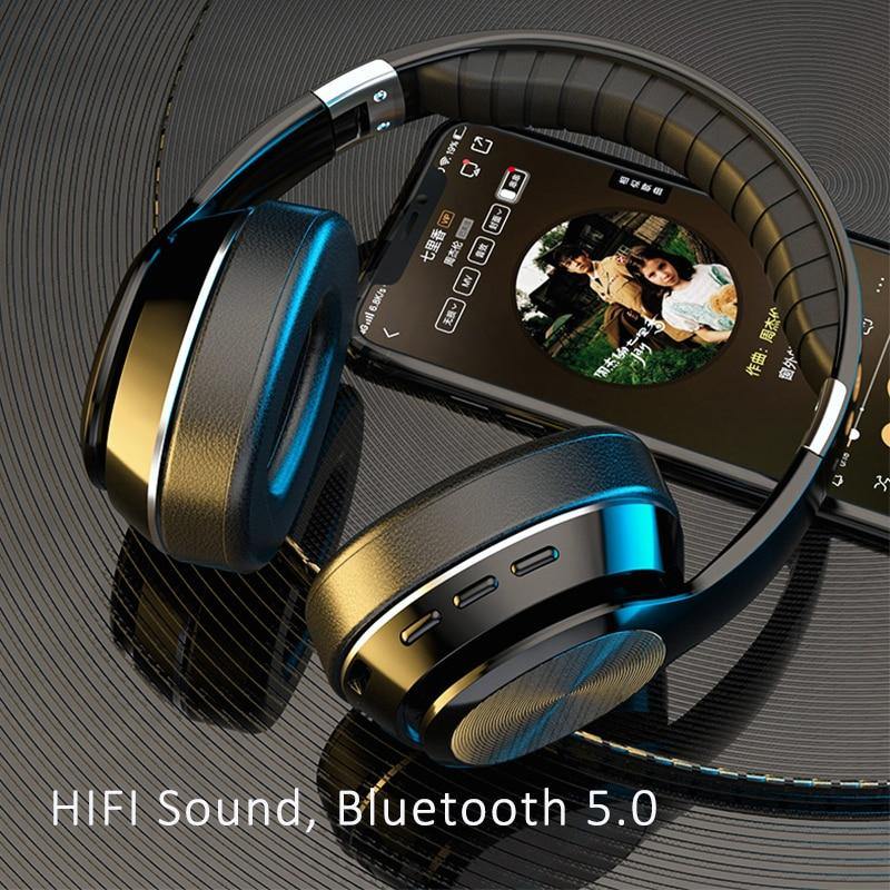 HiFi Wireless Headphones Bluetooth Foldable Headset Support TF Card/FM Radio/Bluetooth Stereo Headset With Mic Deep Bass - Surprise store