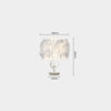 Feimefeiyou Bedside Reading Room Sitting Room Heart Shape Feather Crystal Table Lamp for bedroom Light art deco home planetarium